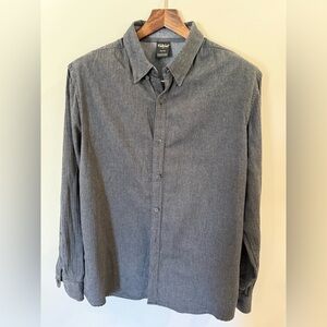 FarWest Grey Button-Up Shirt (XL/TG) – Textured Casual